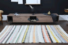Handwoven flatweave wool kilim from Anatolia, Turkey – Flatweave Carpet Handmade Vintage Area Rug 5'2" x 8'8"