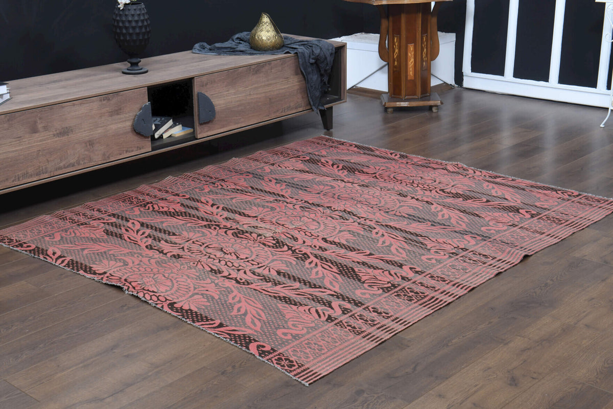 Vintage Handloom Thin Kilim Carpet