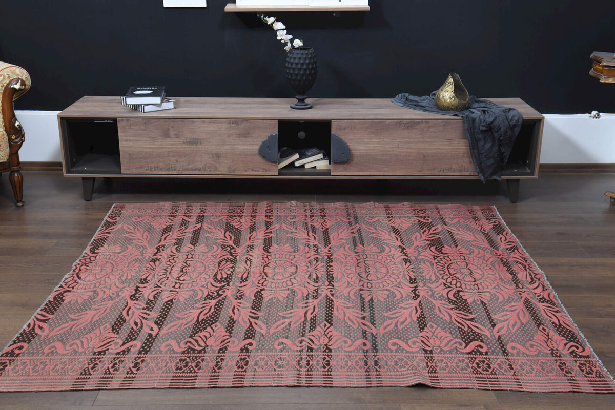 Vintage Handloom Thin Kilim Carpet