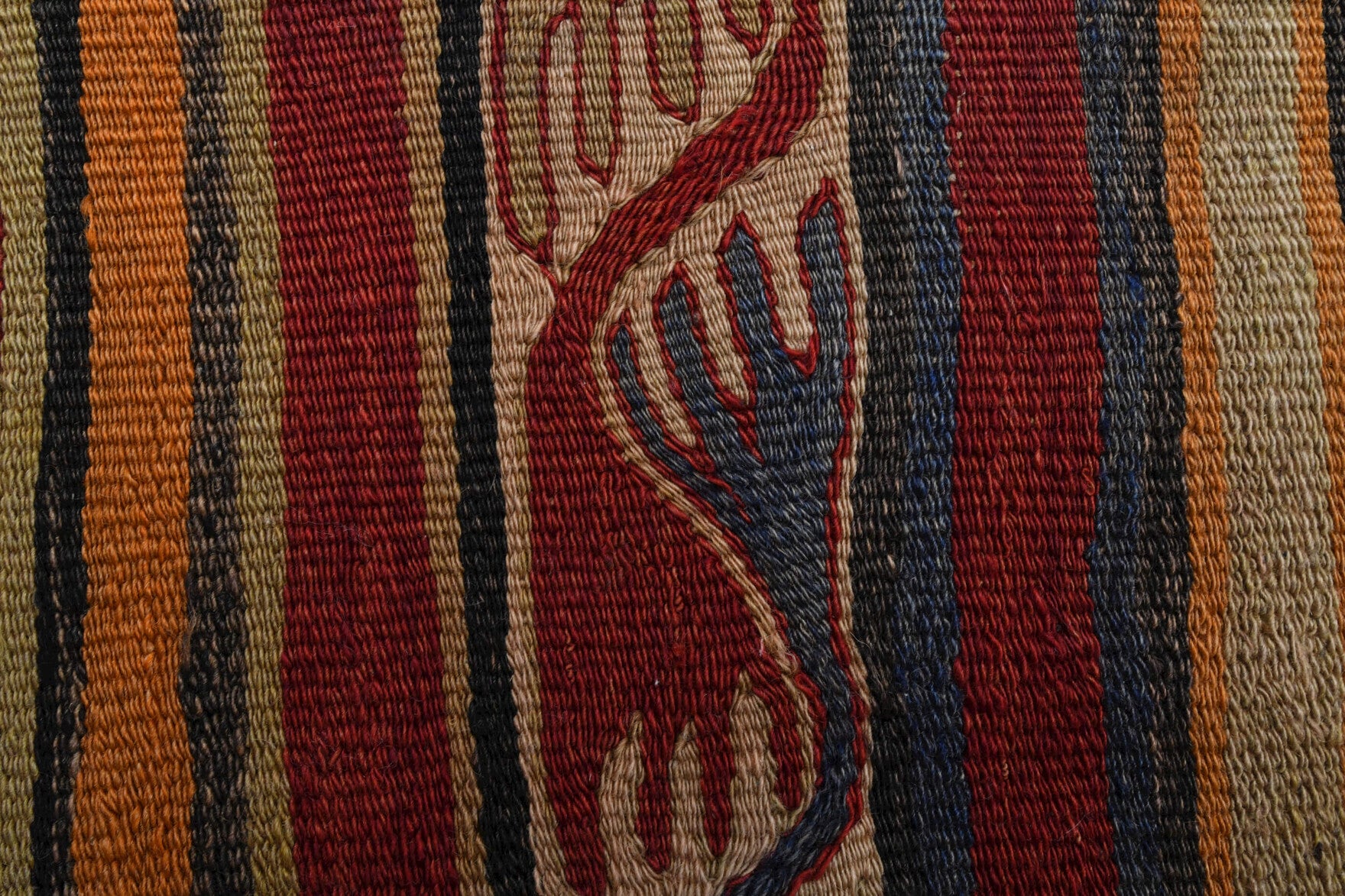 Stenomira – vintage oriental kilim for living room or bedroom, 4'4" x 5'3" (132x159 cm)
