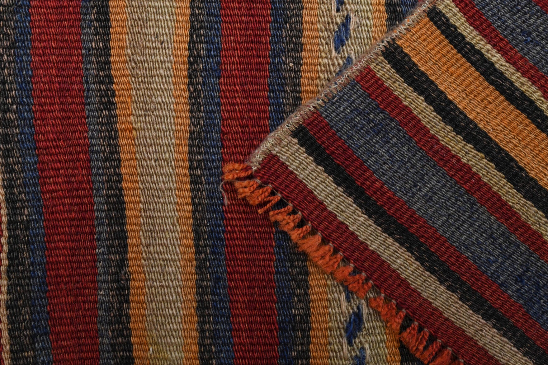 Hand-crafted Anatolian vintage kilim Stenomira in wool, 1960s