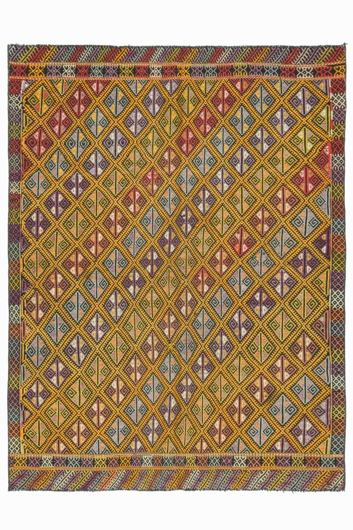 Handmade Vintage Area Kilim Rug