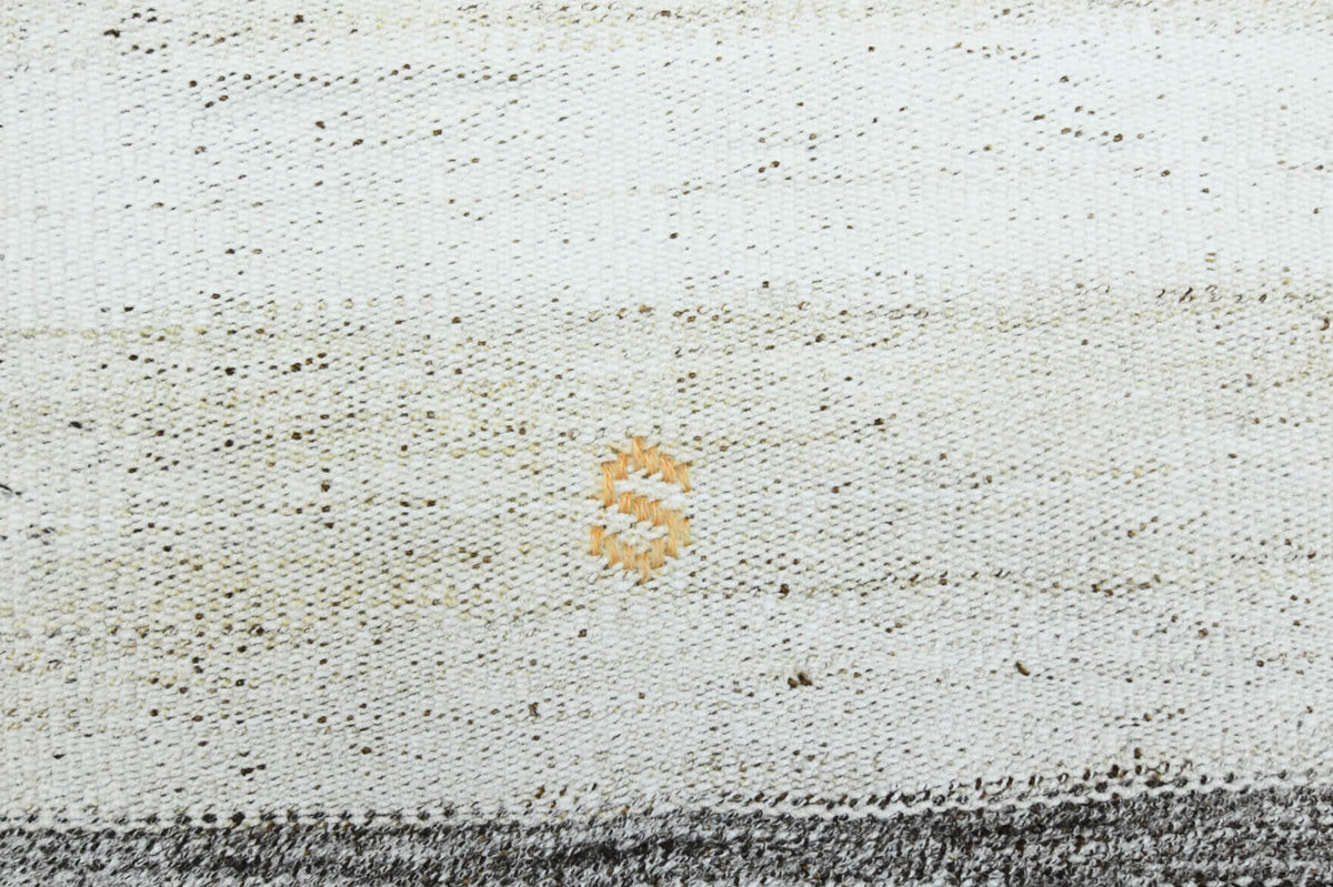 Seherisik kilim: 1960s handwoven flatweave Anatolian kilim with striped motifs