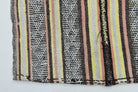 Porphyrorhoe kilim: 1960s handwoven flatweave Anatolian kilim with striped motifs