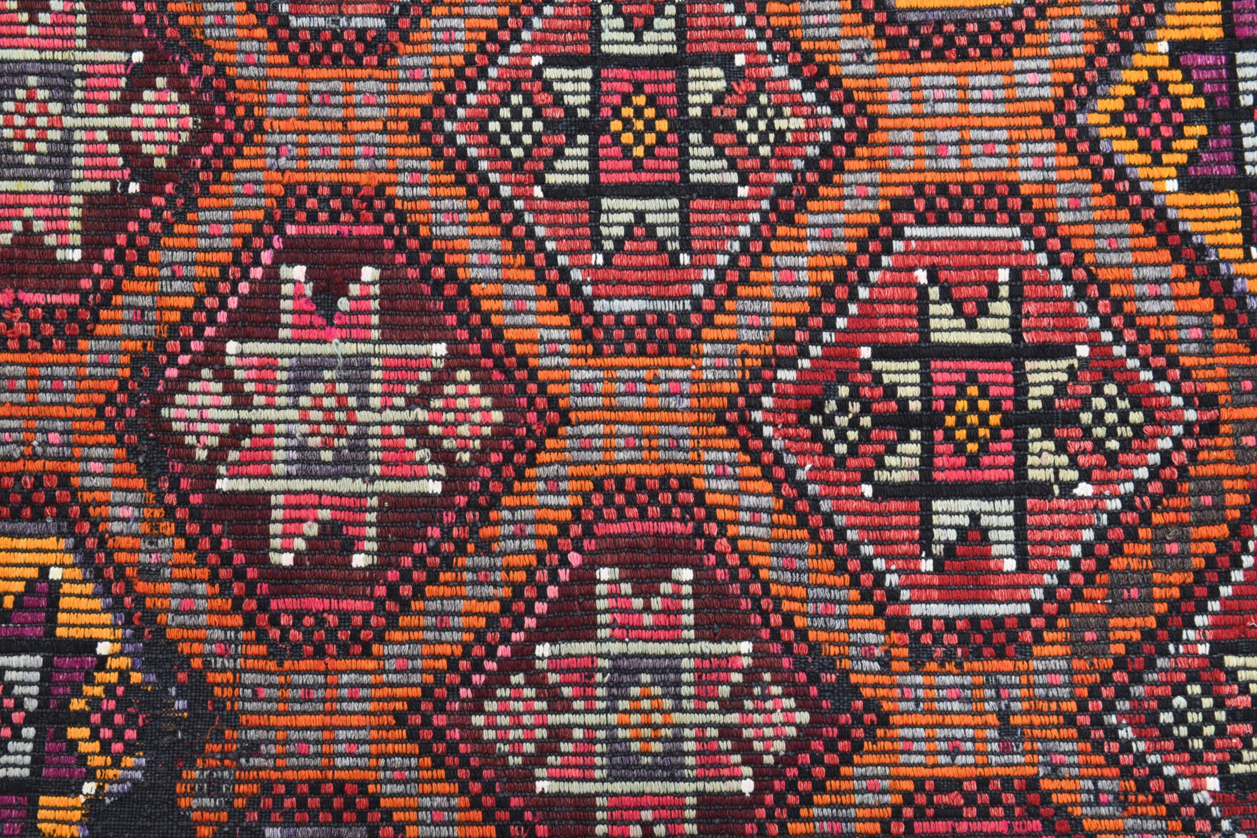 One-of-a-kind 1960s Anatolian vintage kilim rug in wool, 5'2" x 8'4"