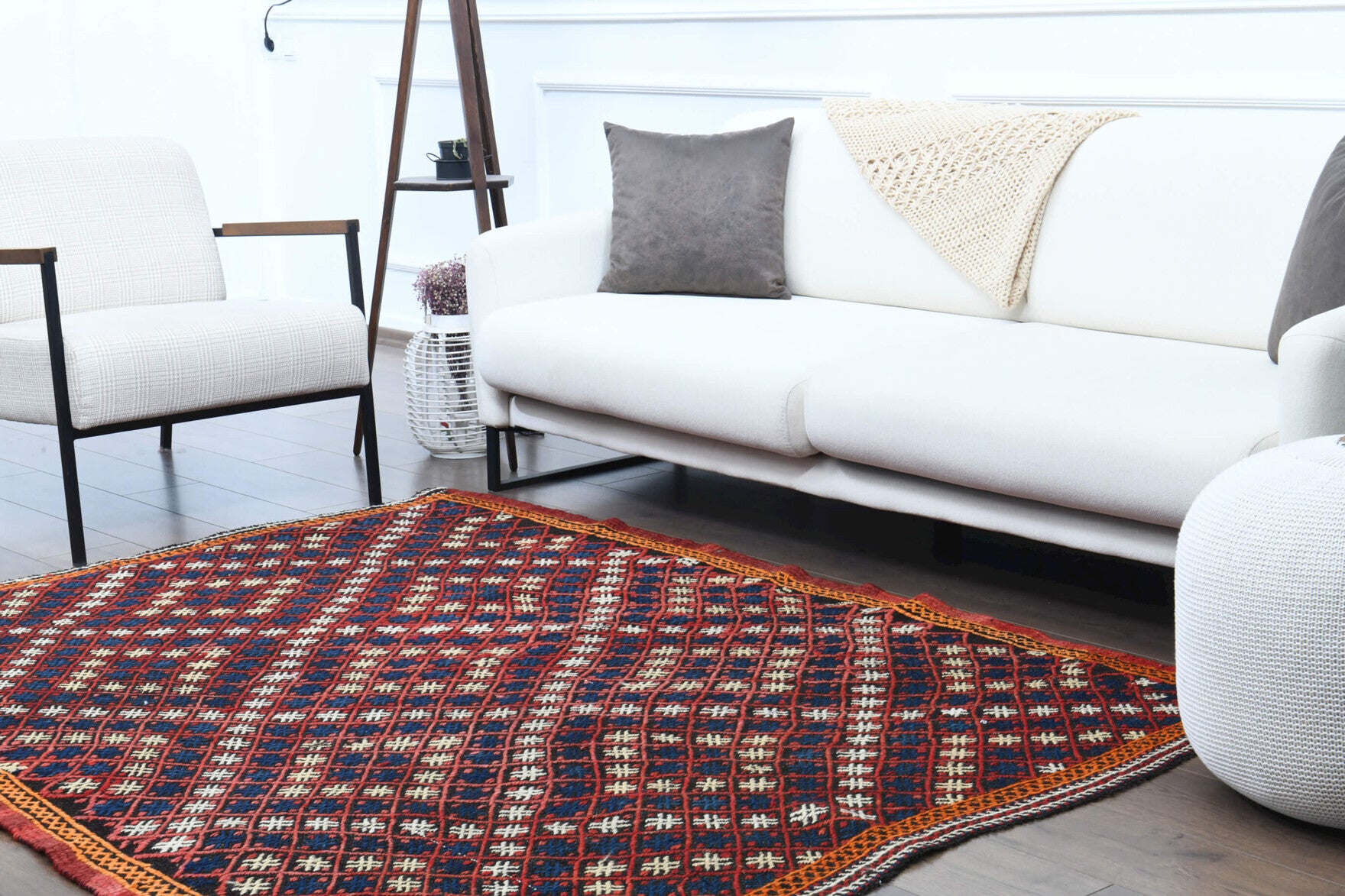 161x214 cm vintage Anatolian kilim rug – Sitareruh, flatweave, wool