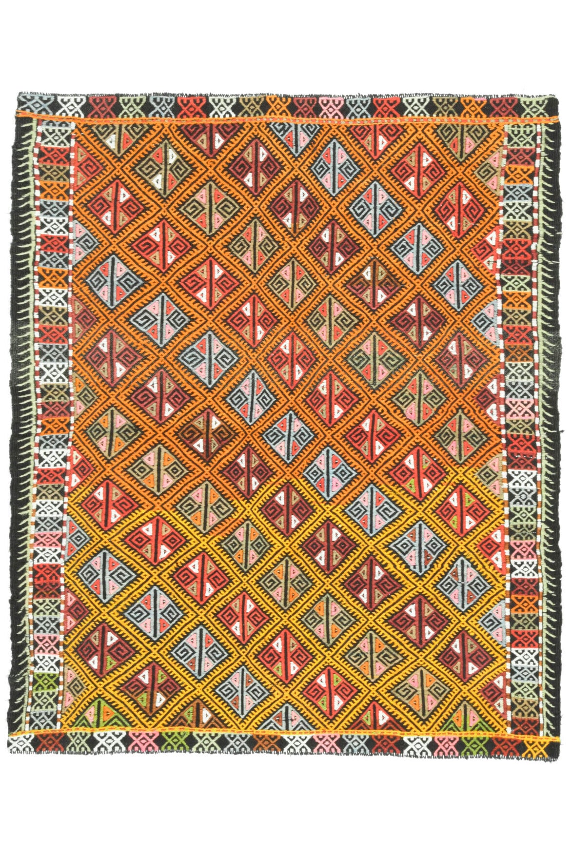 Handmade Vintage Area Kilim Rug