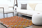 Handmade Vintage Area Kilim Rug