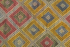 Ecenisin kilim: 1960s handwoven flatweave Anatolian kilim with ikat motifs