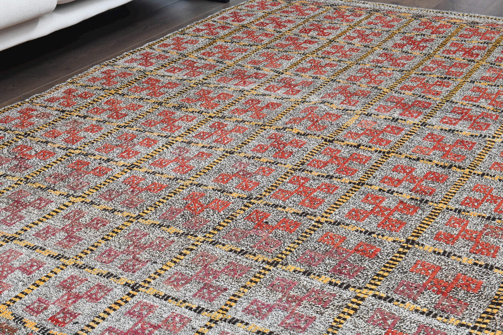 169x248 cm vintage Anatolian kilim rug – Iantherhoe, flatweave, wool