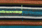 Handwoven flatweave wool kilim from Anatolia, Turkey – Vintage Striped Area Rug 4'11" x 8'2"
