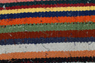 Mehisik kilim: 1960s handwoven flatweave Anatolian kilim with striped motifs