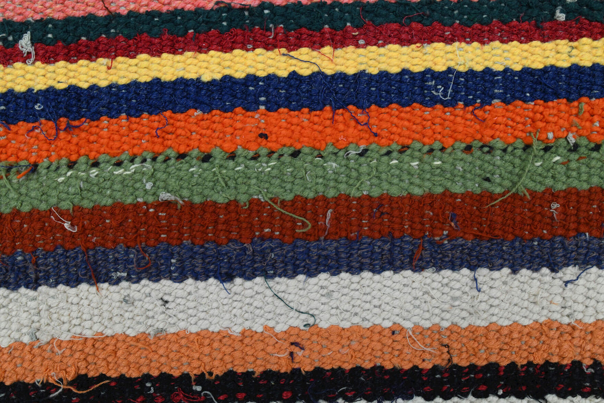 Mehisik kilim: 1960s handwoven flatweave Anatolian kilim with striped motifs