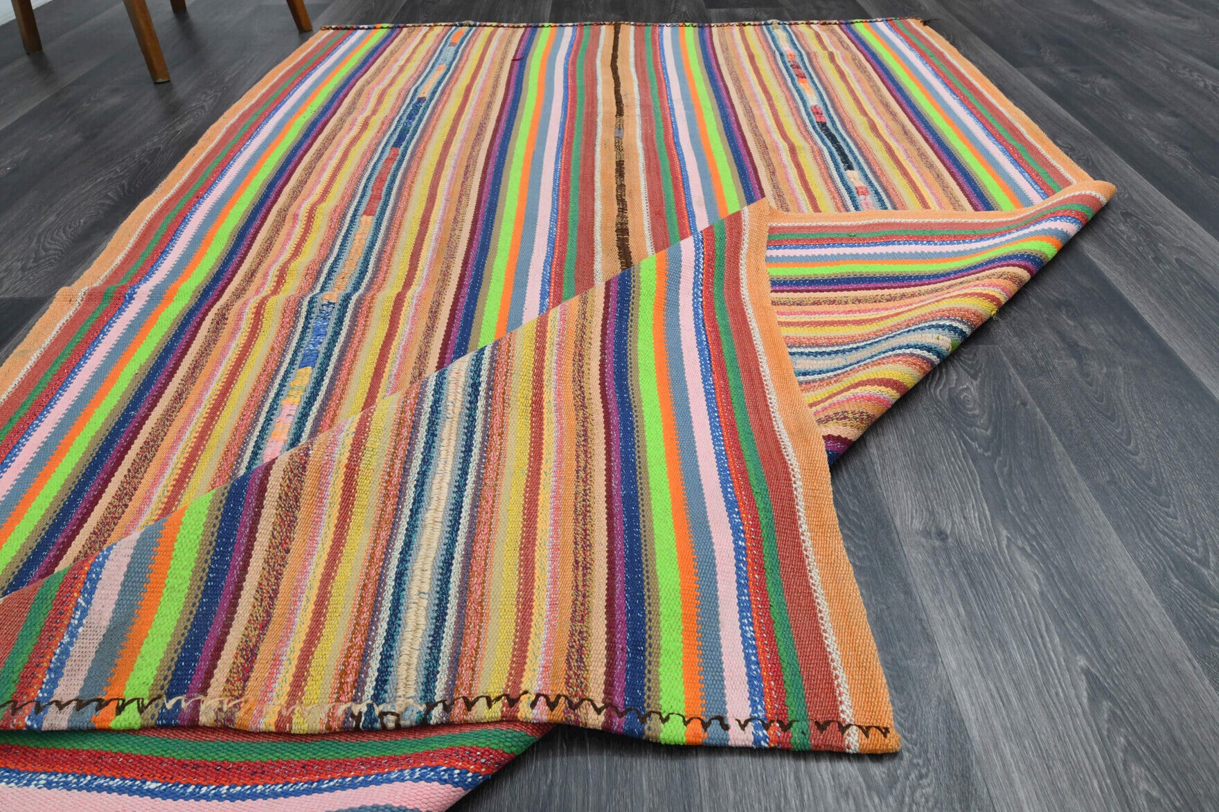 Hand-crafted Anatolian vintage kilim Mercanmelek in wool, 1960s