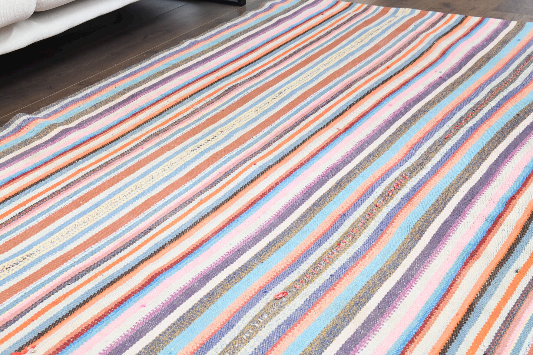 Handwoven flatweave wool kilim from Anatolia, Turkey – Turkish Handmade Kilim 4'9" x 7'5"
