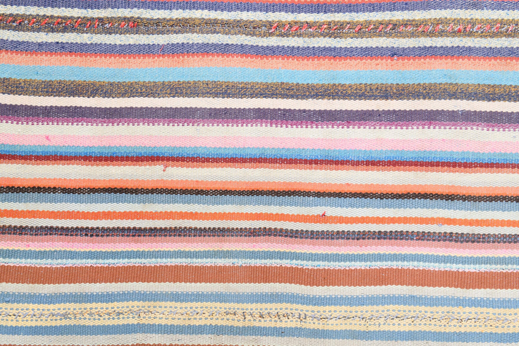Zerisik – vintage striped kilim for living room or bedroom, 4'9" x 7'5" (144x225 cm)