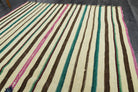 Parvaneh kilim: 1960s handwoven flatweave Anatolian kilim with striped motifs
