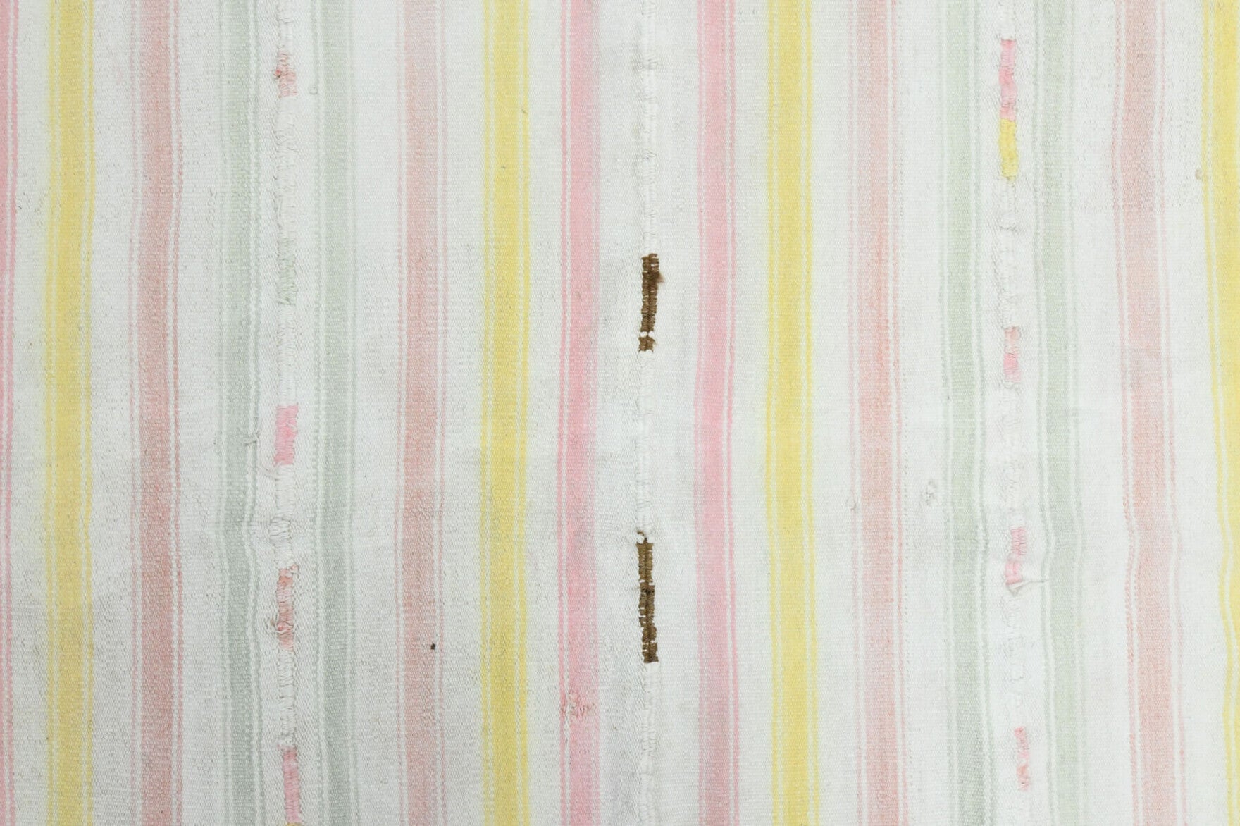 Authentic Anatolian vintage kilim rug (1960s) with striped design – one-of-a-kind at Fame Rugs