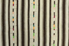 Nehirefsan kilim: 1960s handwoven flatweave Anatolian kilim with striped motifs and fabric backing