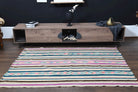 Authentic Anatolian vintage kilim rug (1960s) with striped design – one-of-a-kind at Fame Rugs