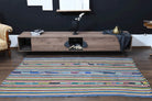 Authentic Anatolian vintage kilim rug (1960s) with striped design – one-of-a-kind at Fame Rugs