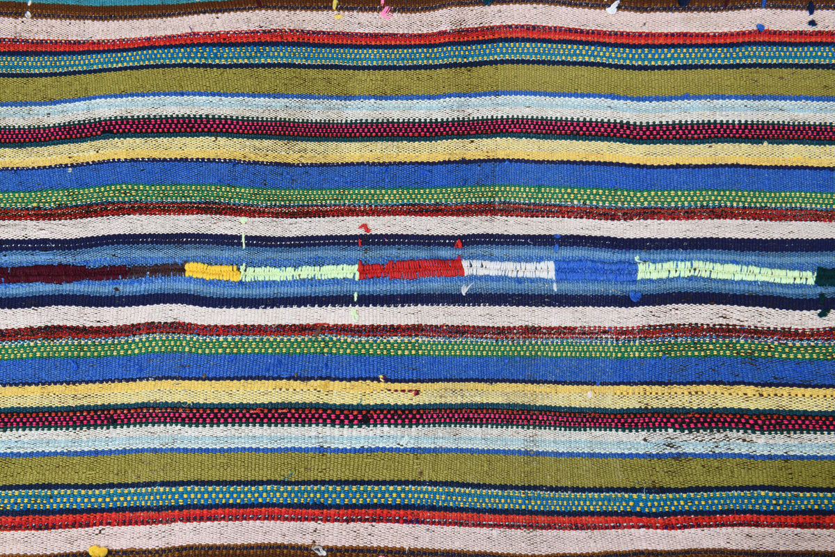 Handwoven flatweave wool kilim from Anatolia, Turkey – Handmade Vintage Area Rug 5'2" x 7'9"