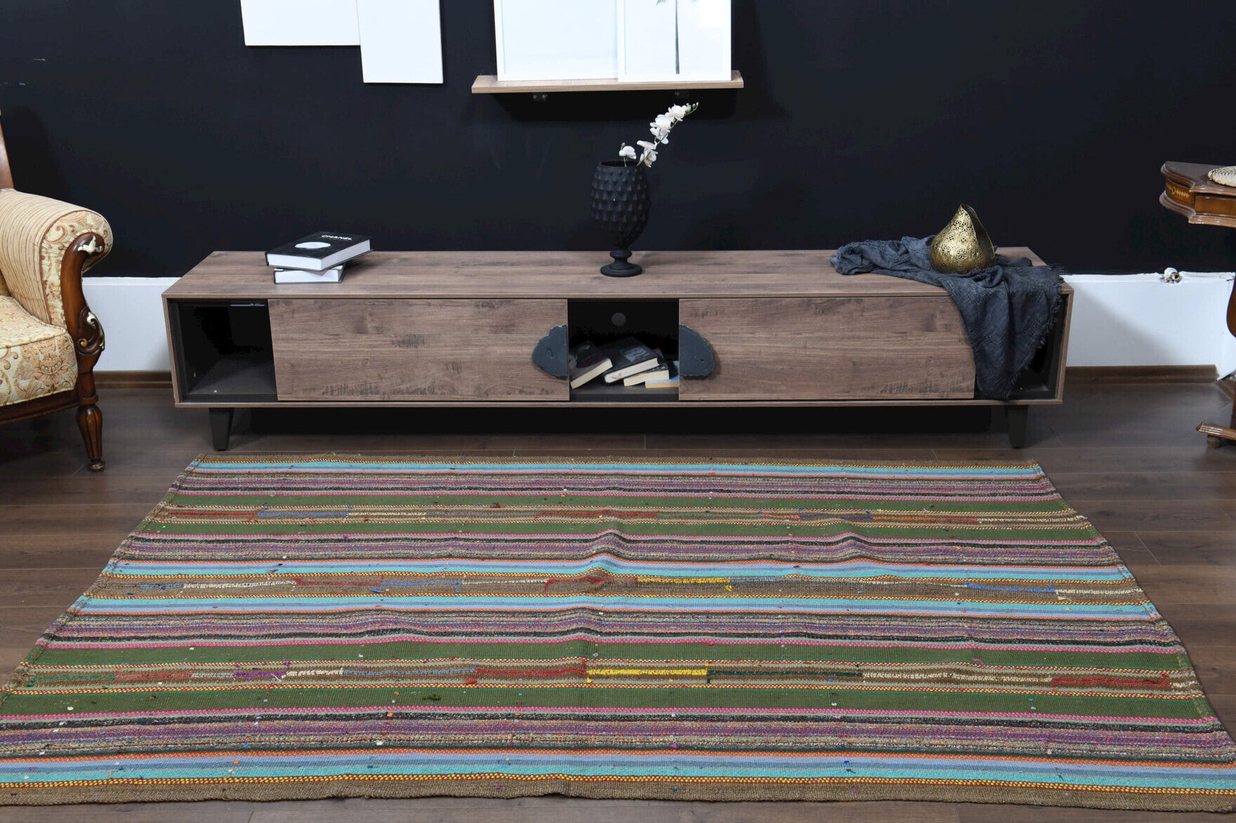 165x240 cm vintage Anatolian kilim rug – Petrocharis, flatweave, wool