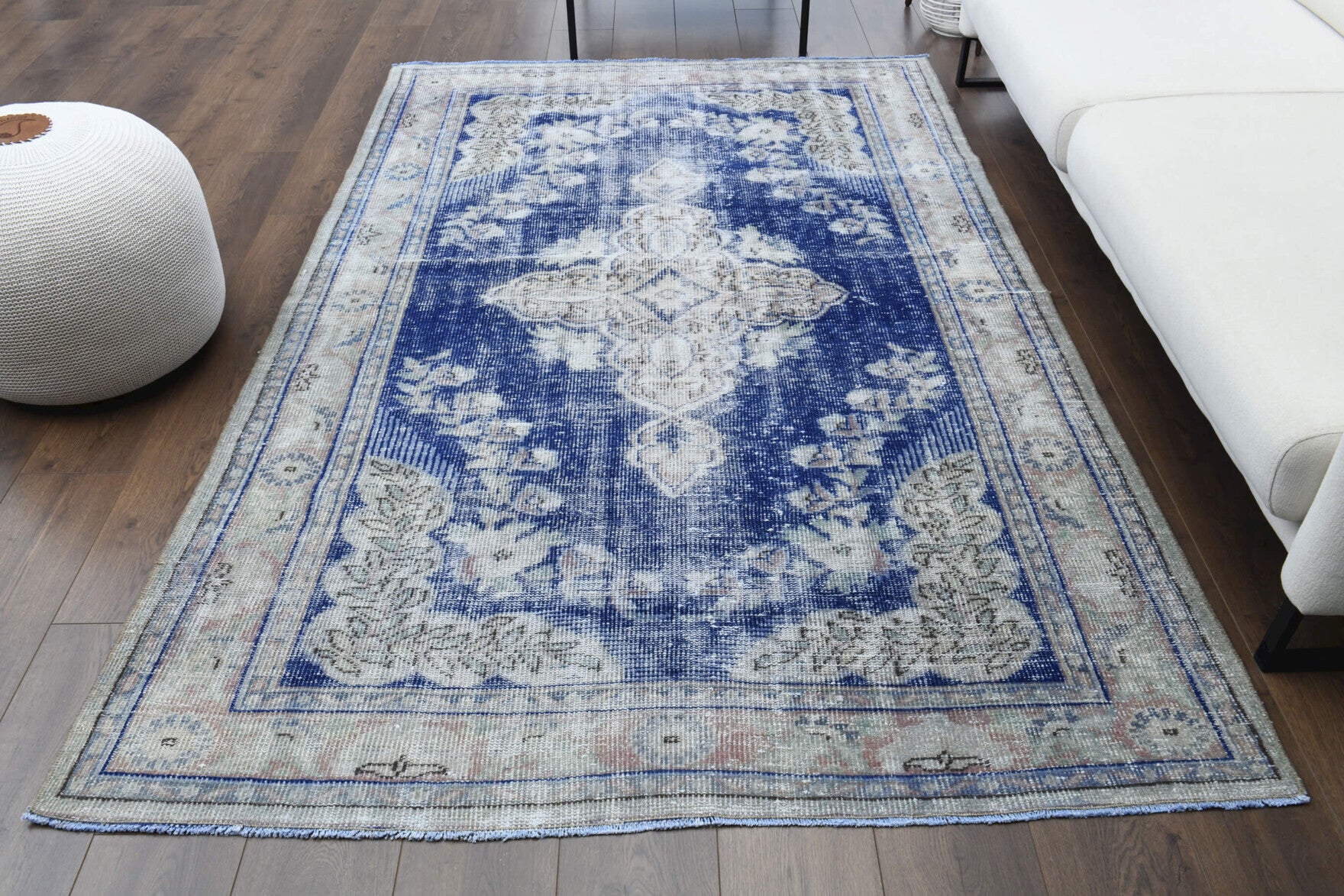 Handmade Oushak Distressed Area Rug