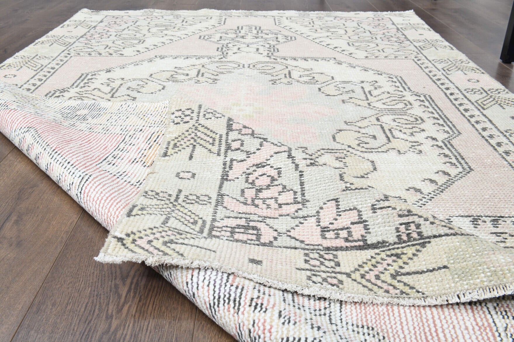 One-of-a-kind 1970s Anatolian vintage area rug in wool, 4'3" x 6'11"