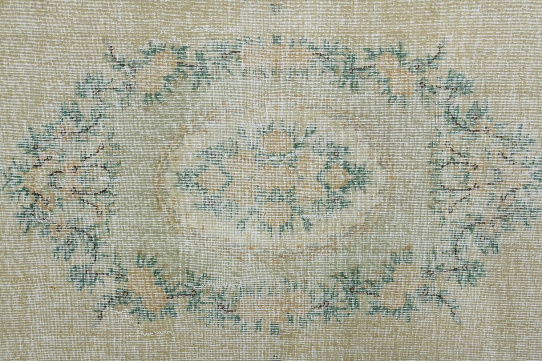 Circlet - Moss Green Vintage Oushak Carpet