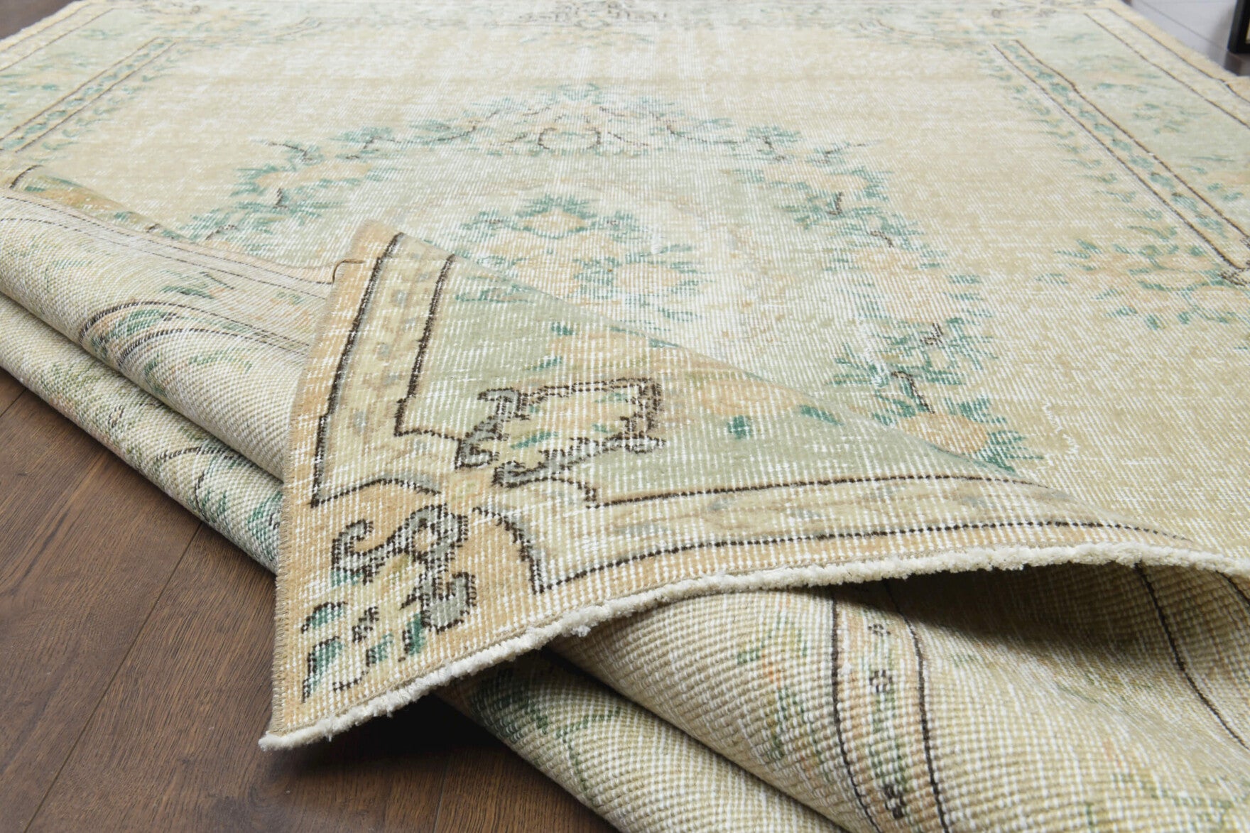 Circlet - Moss Green Vintage Oushak Carpet