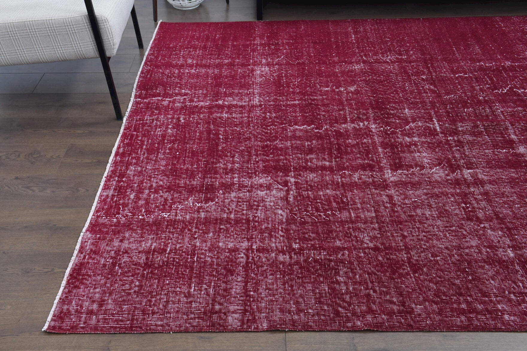 One-of-a-kind 1970s Anatolian overdyed vintage area rug in wool, 6'7" x 9'10"