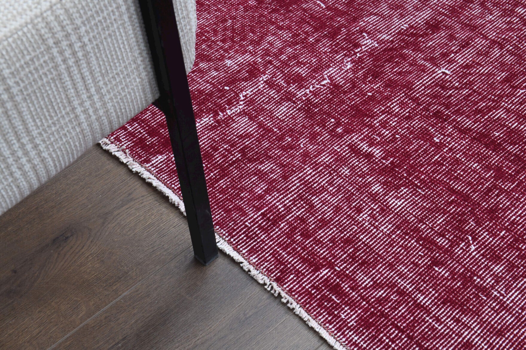 201x300 cm overdyed vintage Anatolian area rug – Yildizsema Mulberry, low pile, wool
