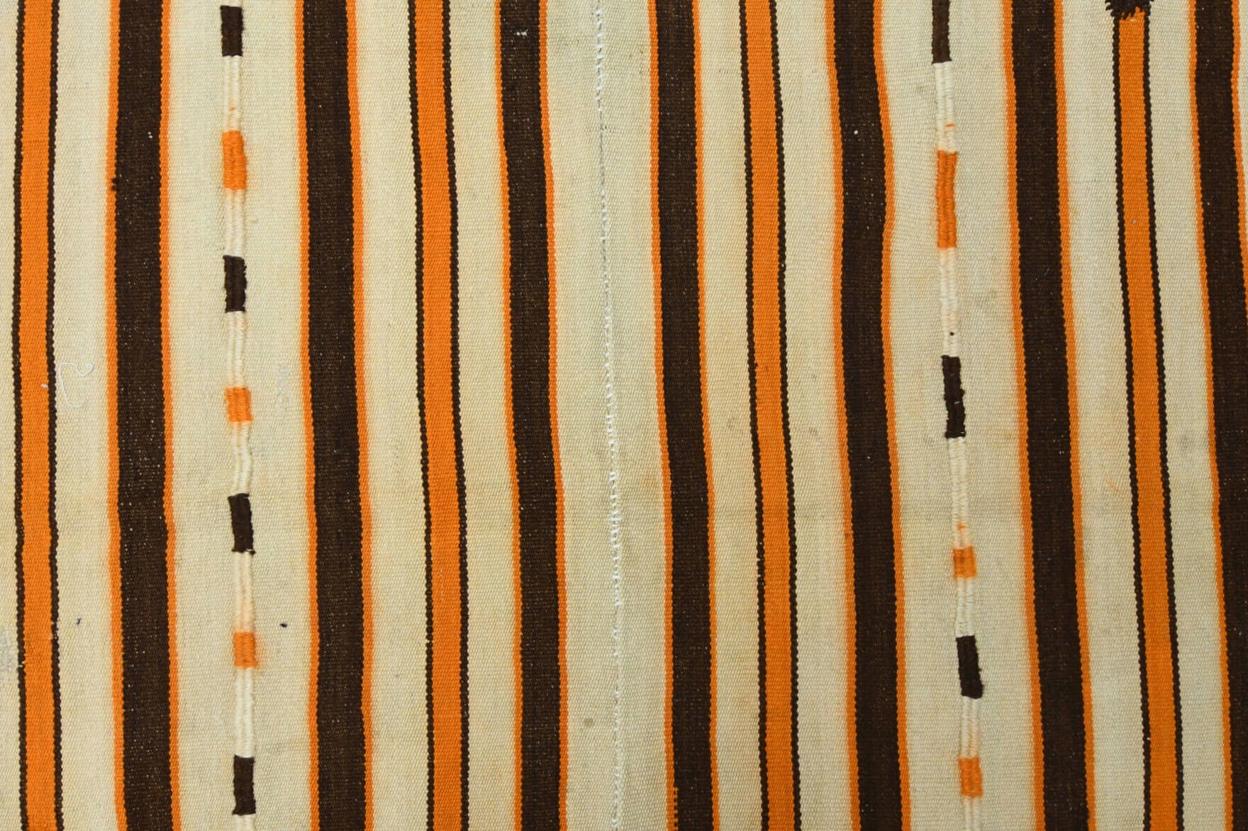 Authentic Anatolian vintage kilim rug (1960s) with striped design – one-of-a-kind at Fame Rugs
