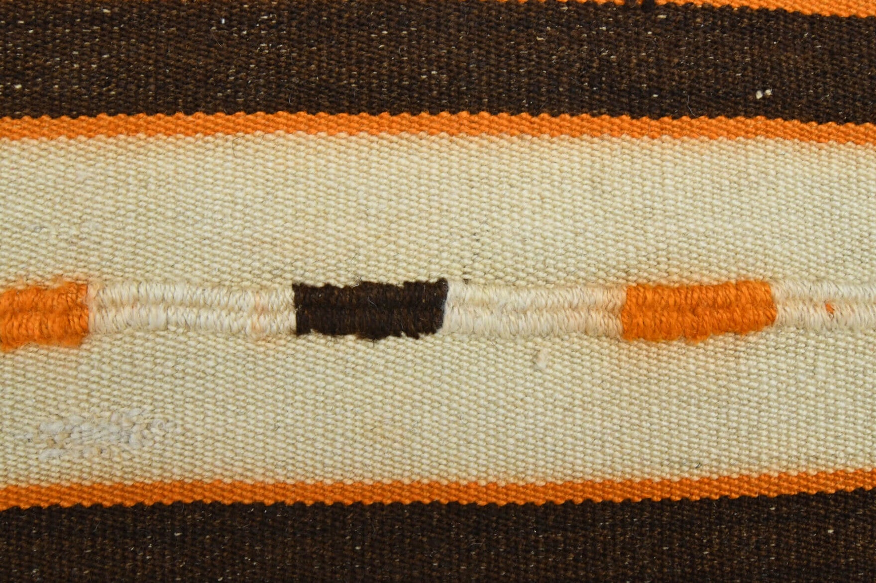 Handwoven flatweave wool kilim from Anatolia, Turkey – Striped Vintage Kilim 4'8" x 5'5"