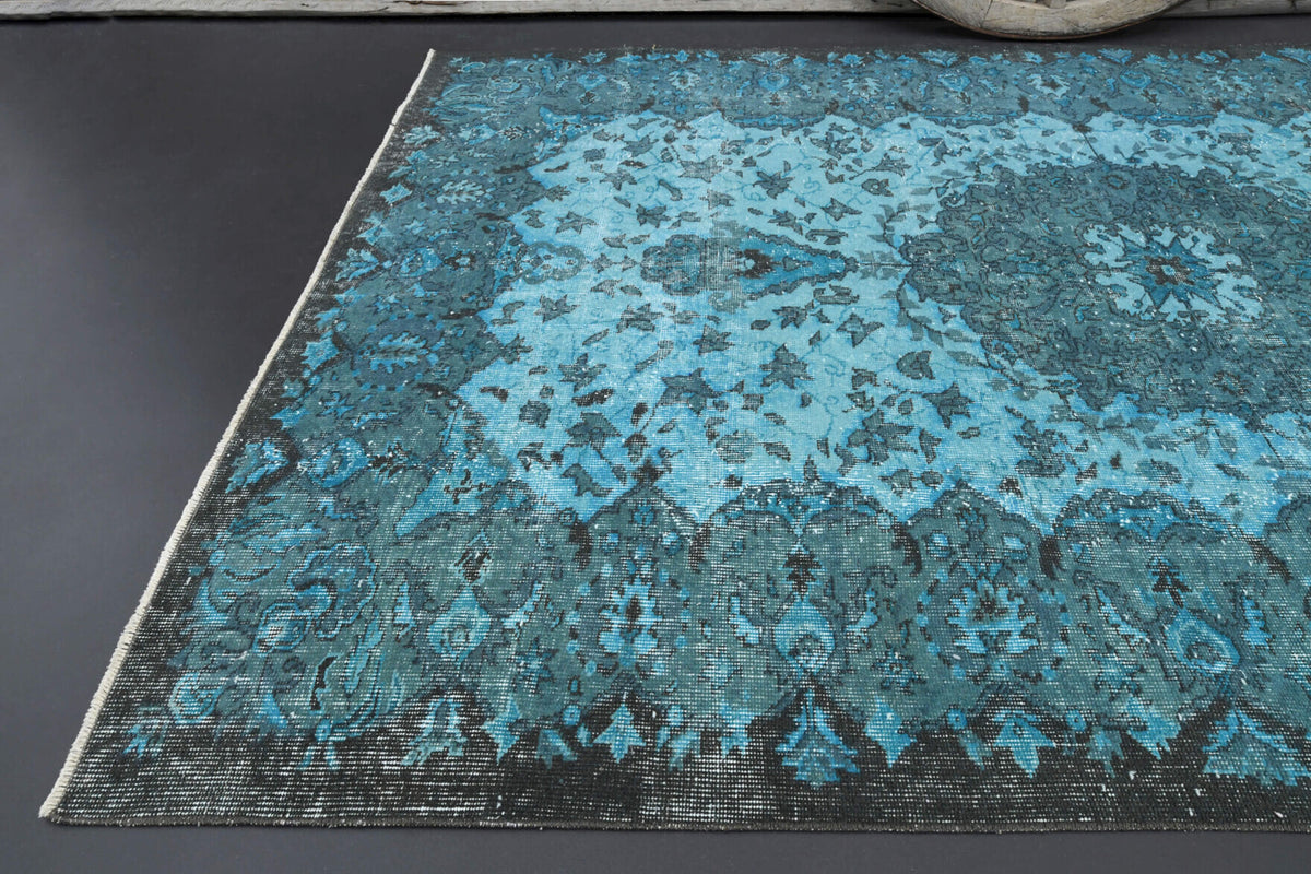 Glaucopelia rug: 1970s handmade Anatolian rug with oriental motifs and cotton backing