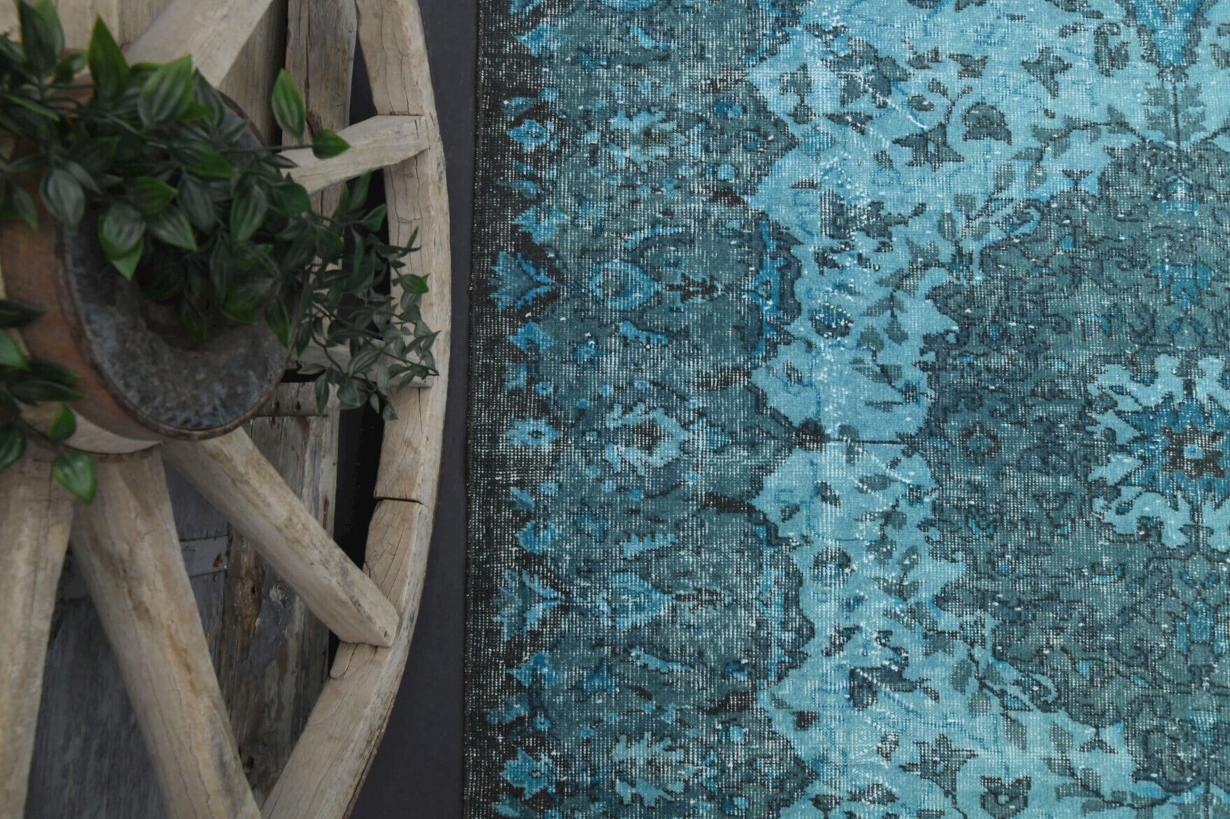 Handmade wool rug from Anatolia, Turkey – Blue Pattern Anatolian Area Rug 5'9" x 8'10"