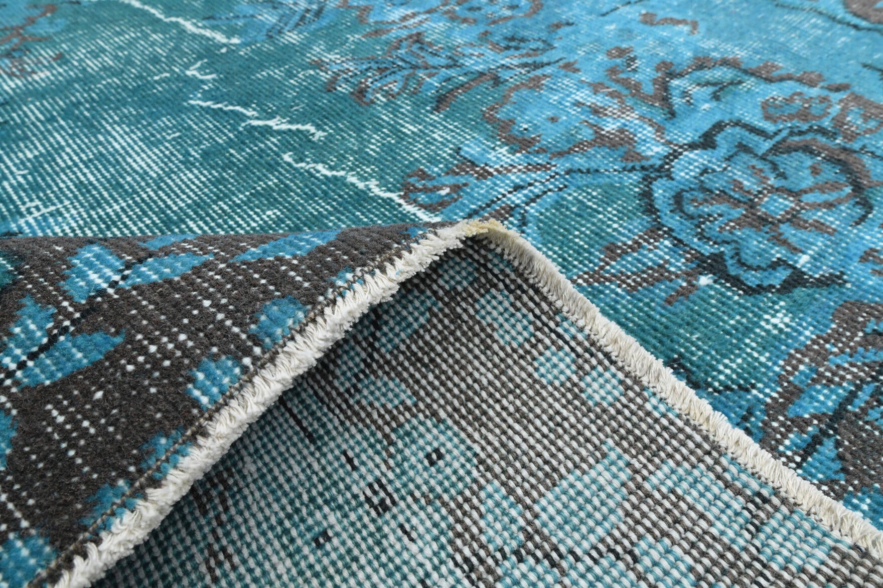 Sea Blue Vintage Oushak Rug