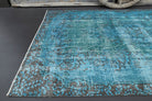 Sea Blue Vintage Oushak Rug