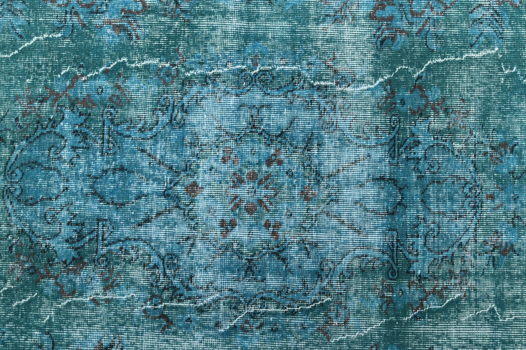 Sea Blue Vintage Oushak Rug