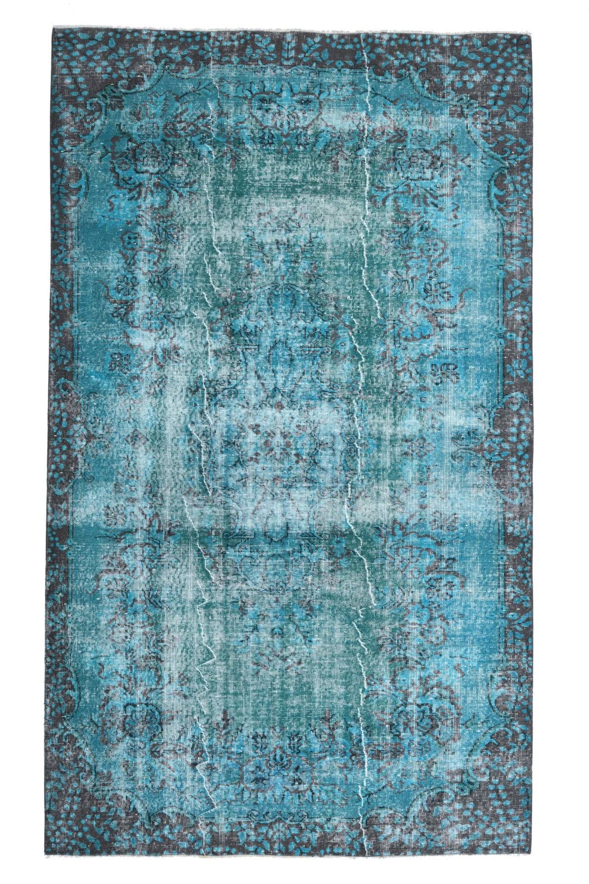 Sea Blue Vintage Oushak Rug