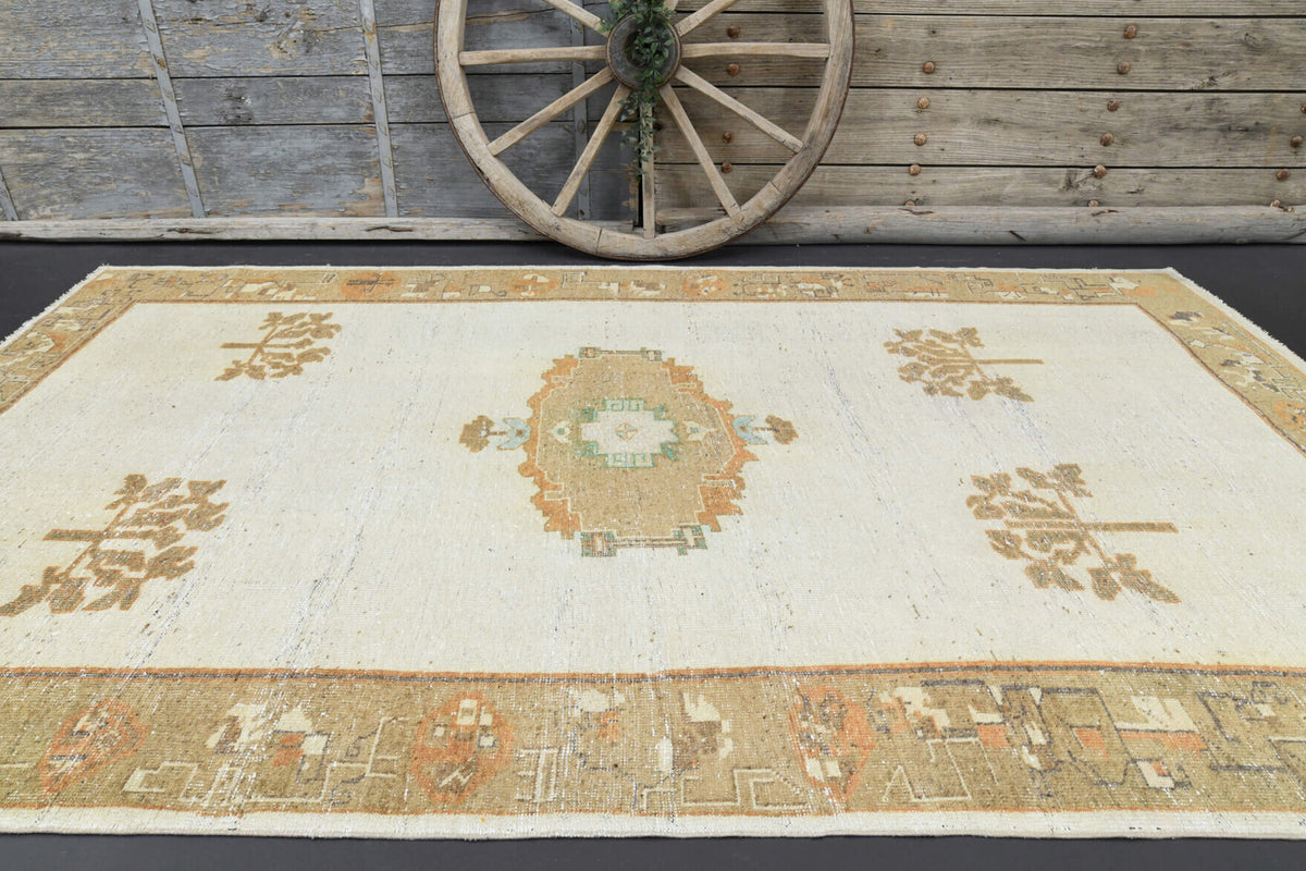 Handmade Vintage Oushak Area Rug