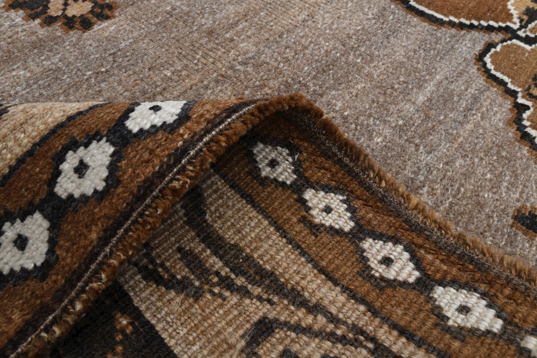 Brown Oushak Vintage Area Rug