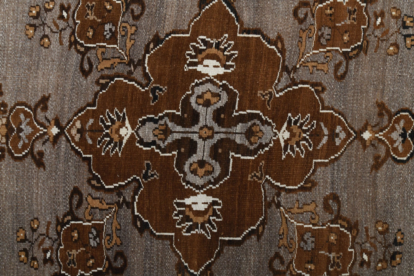 Brown Oushak Vintage Area Rug