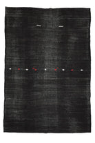 Handmade Flatweave Solid Black Area Rug