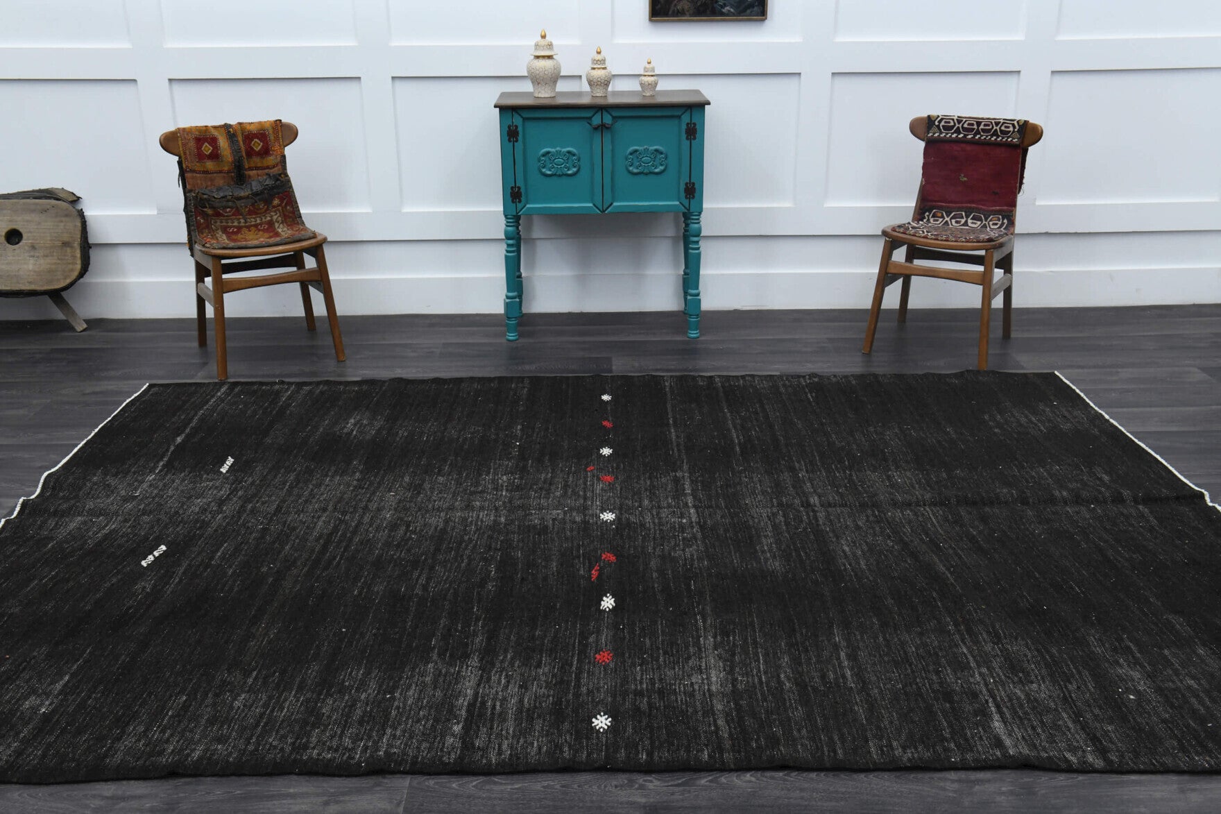 One-of-a-kind 1960s Anatolian vintage kilim rug in wool, 7'3" x 10'6"