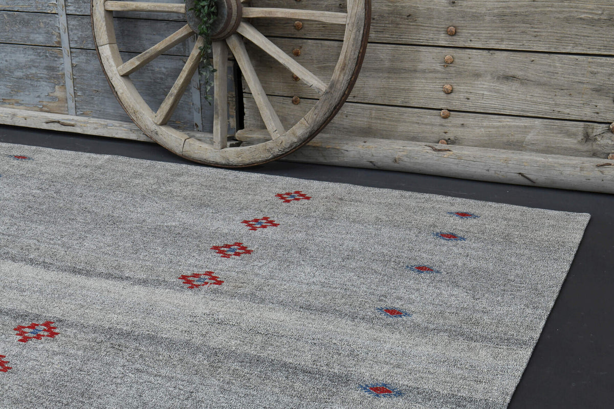 Hand-crafted Anatolian vintage kilim Euboea in wool, 1960s