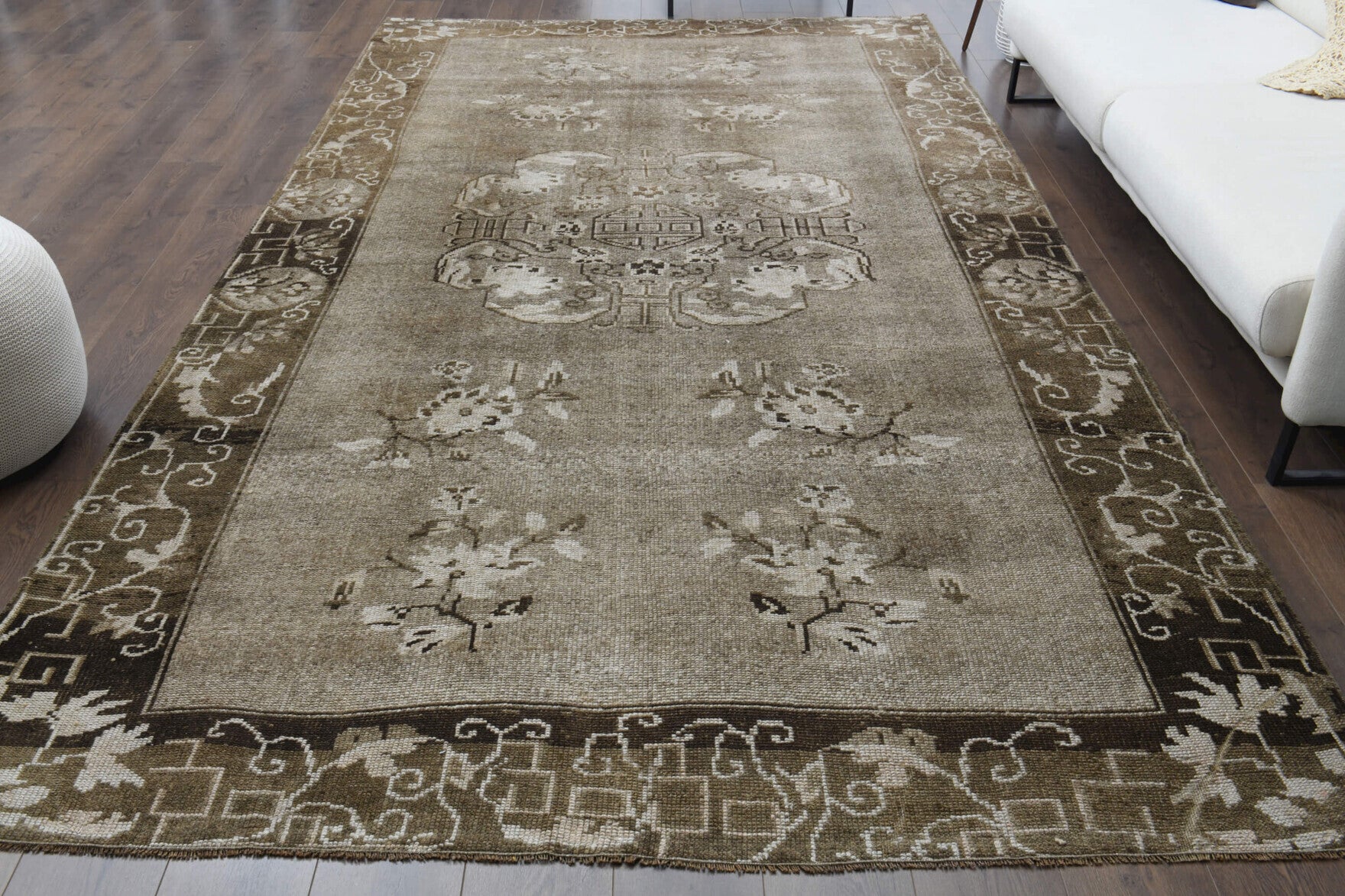 Handmade Vintage Oushak Area Rug