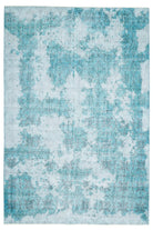 Distressed Blue Oushak Vintage Area Rug