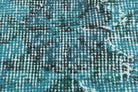 Distressed Blue Oushak Vintage Area Rug